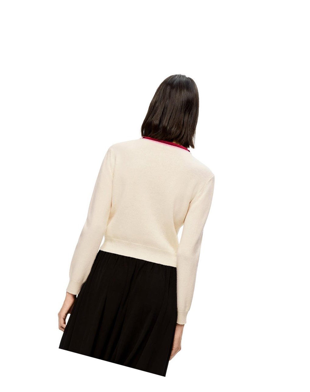 Loewe Anagram cropped sweater in wool Soft White | FL1075692