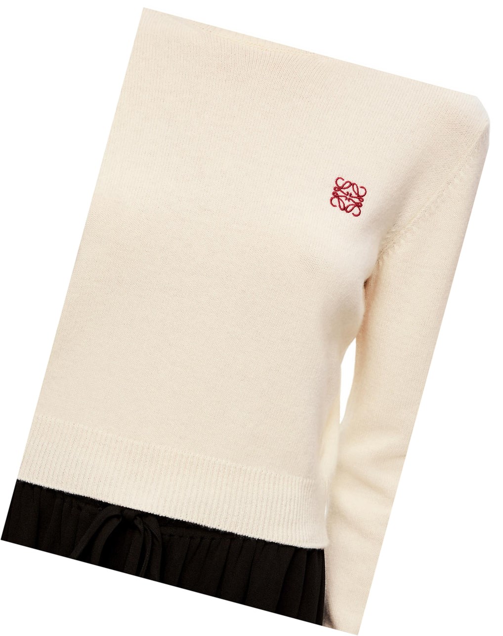 Loewe Anagram cropped sweater in wool Soft White | FL1075692