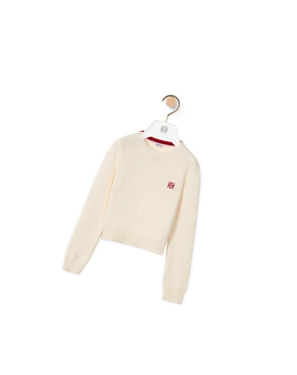 Loewe Anagram cropped sweater in wool Soft White | FL1075692