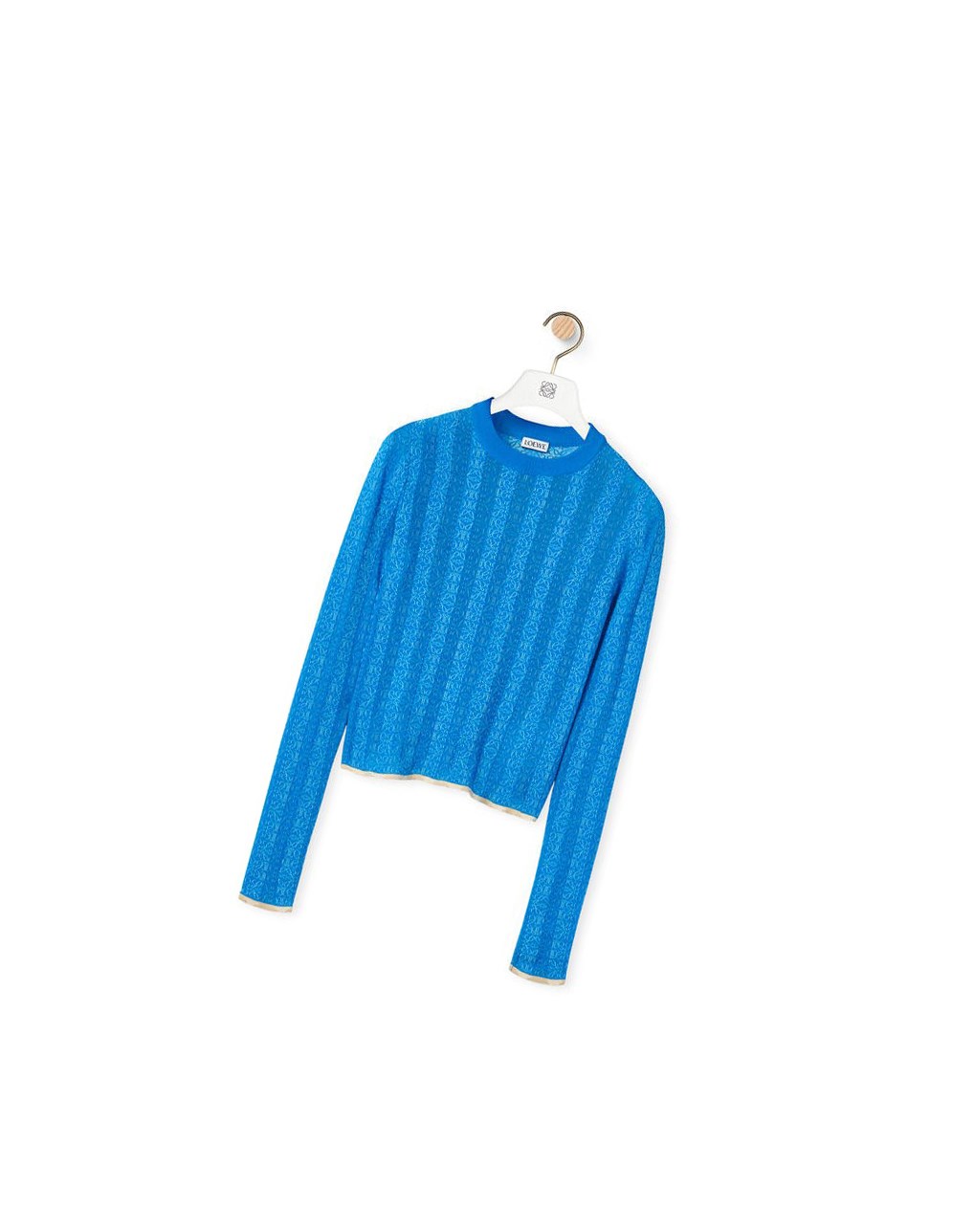 Loewe Anagram devore sweater in viscose Light Blue | EB1065327