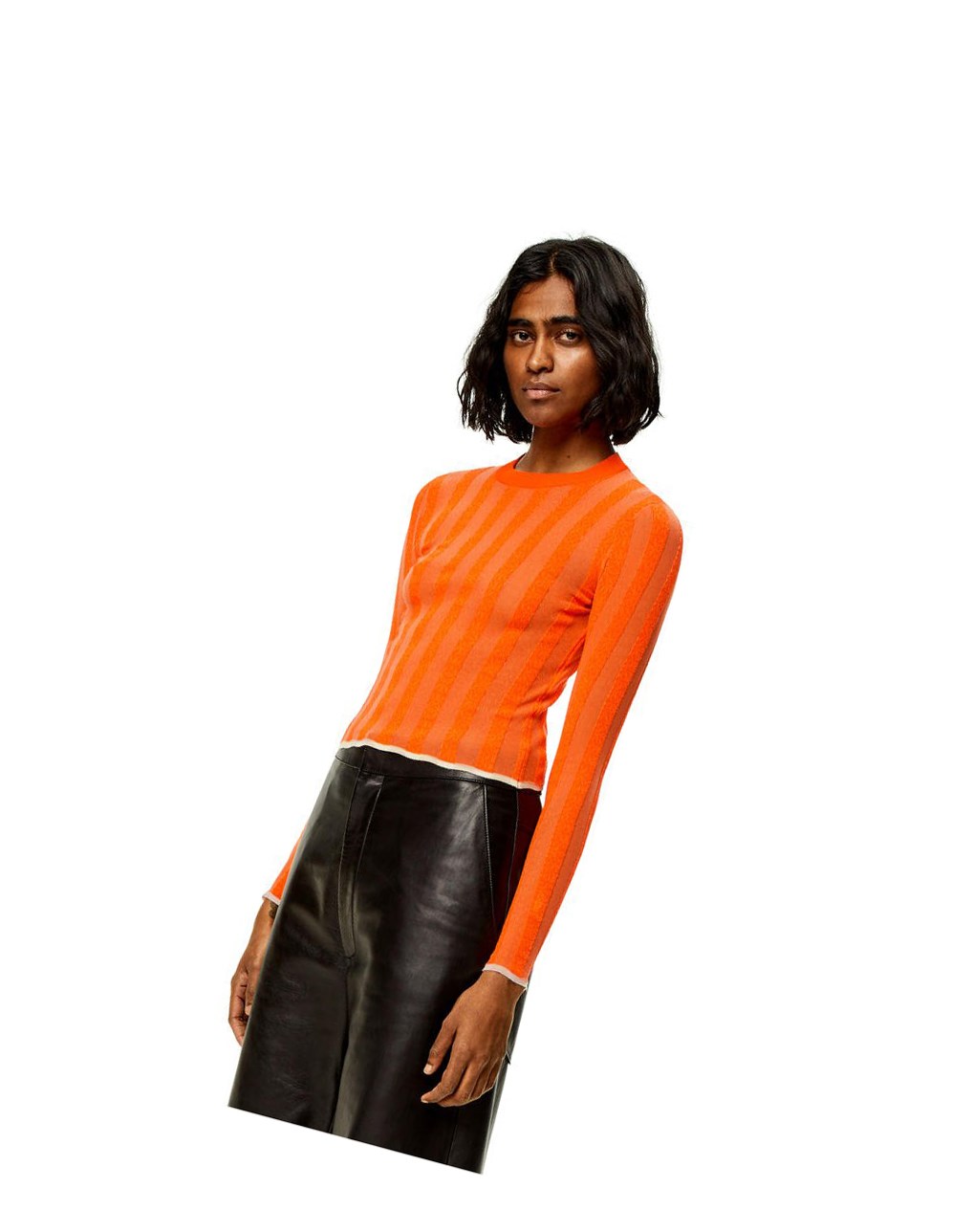 Loewe Anagram devore sweater in viscose Orange | HS8320915