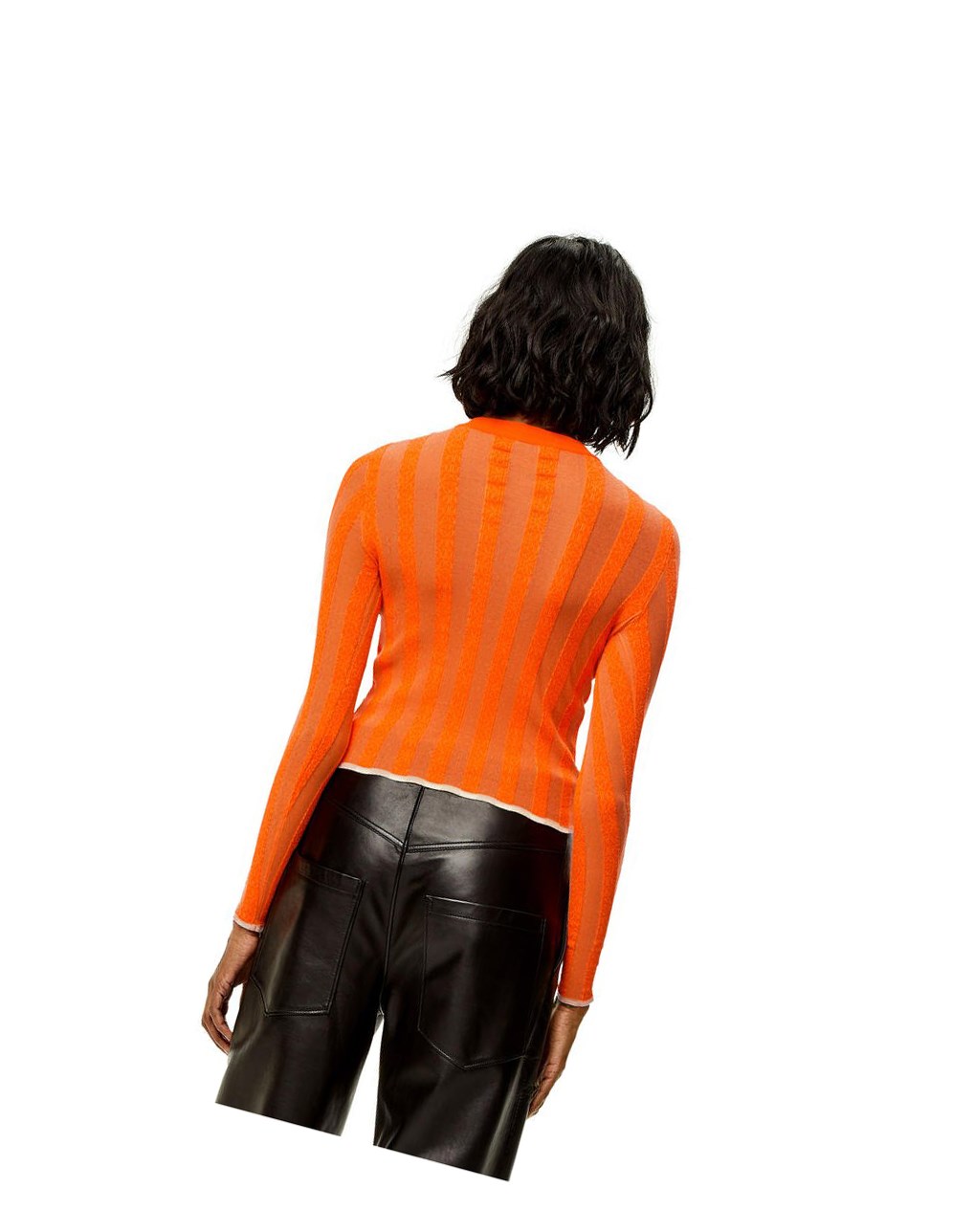 Loewe Anagram devore sweater in viscose Orange | HS8320915