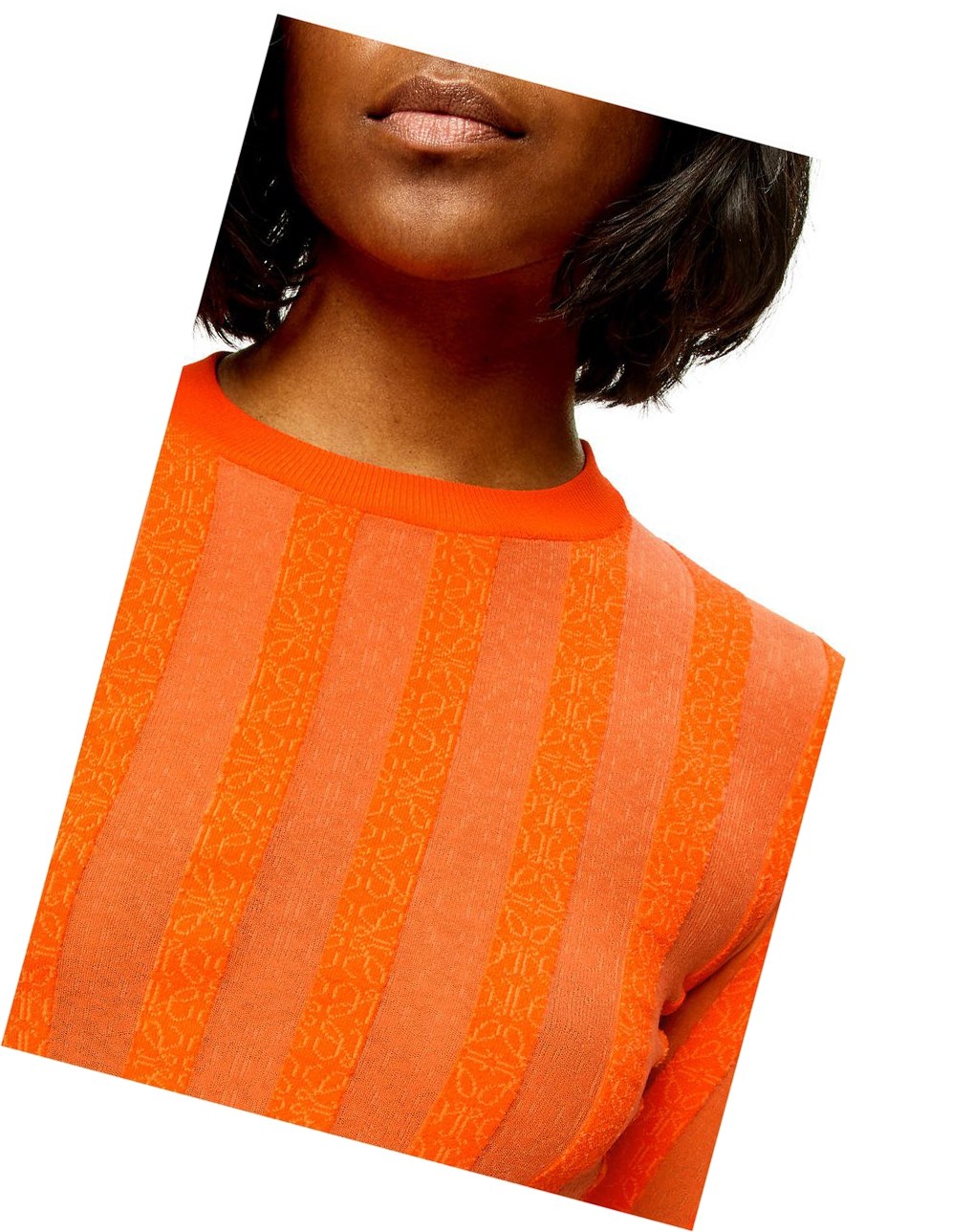 Loewe Anagram devore sweater in viscose Orange | HS8320915