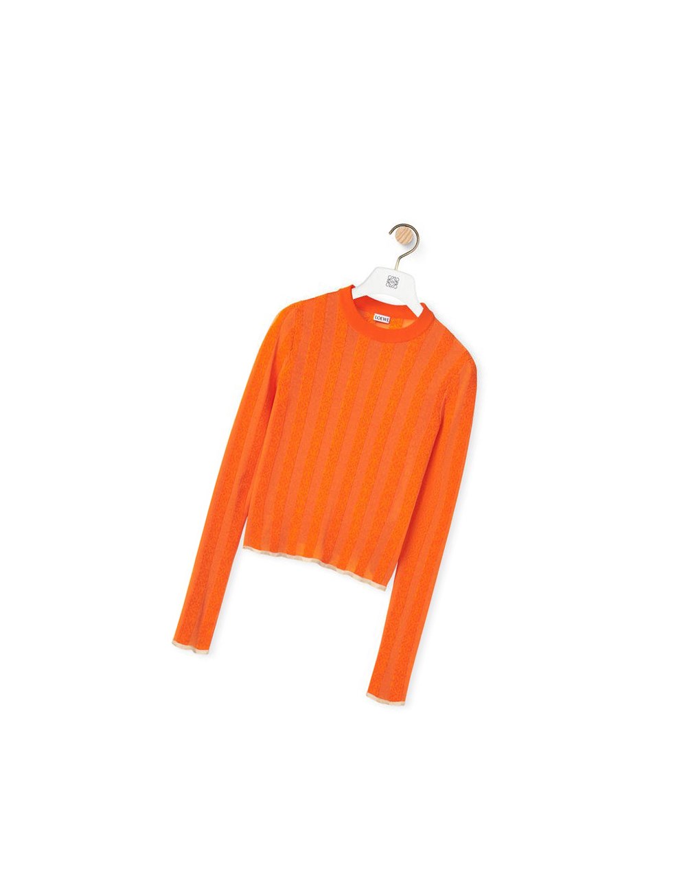 Loewe Anagram devore sweater in viscose Orange | HS8320915