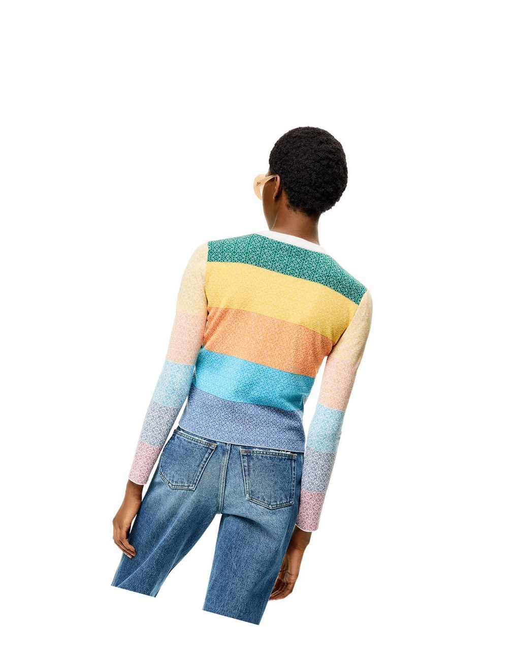 Loewe Anagram jacquard sweater in wool Multicolor / Ecru | KI1476238