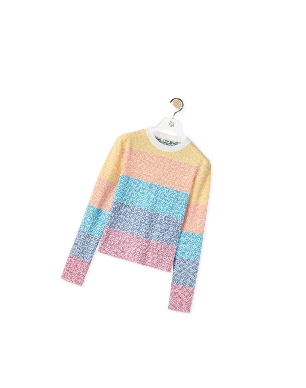 Loewe Anagram jacquard sweater in wool Multicolor / Ecru | KI1476238