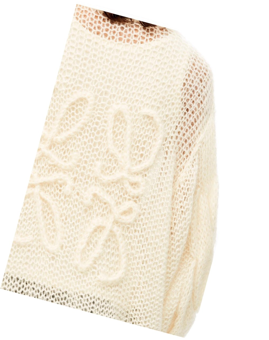 Loewe Anagram knitted cardigan in mohair Ecru | YK5679180