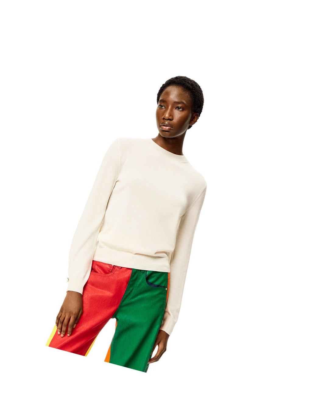 Loewe Anagram sweater in cashmere Soft White | QI7940183