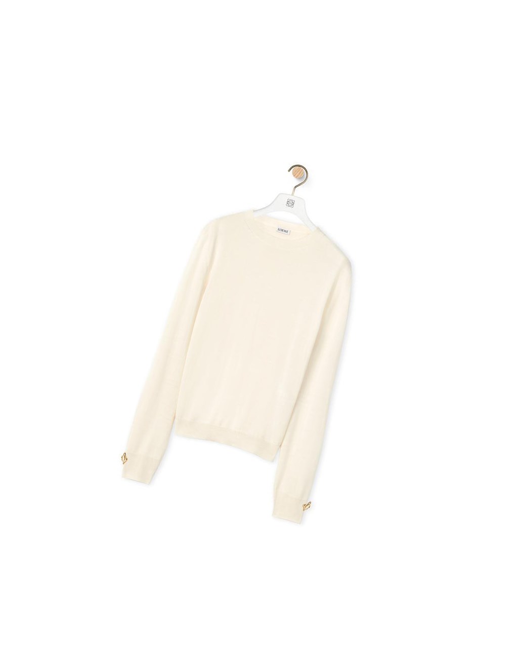 Loewe Anagram sweater in cashmere Soft White | QI7940183