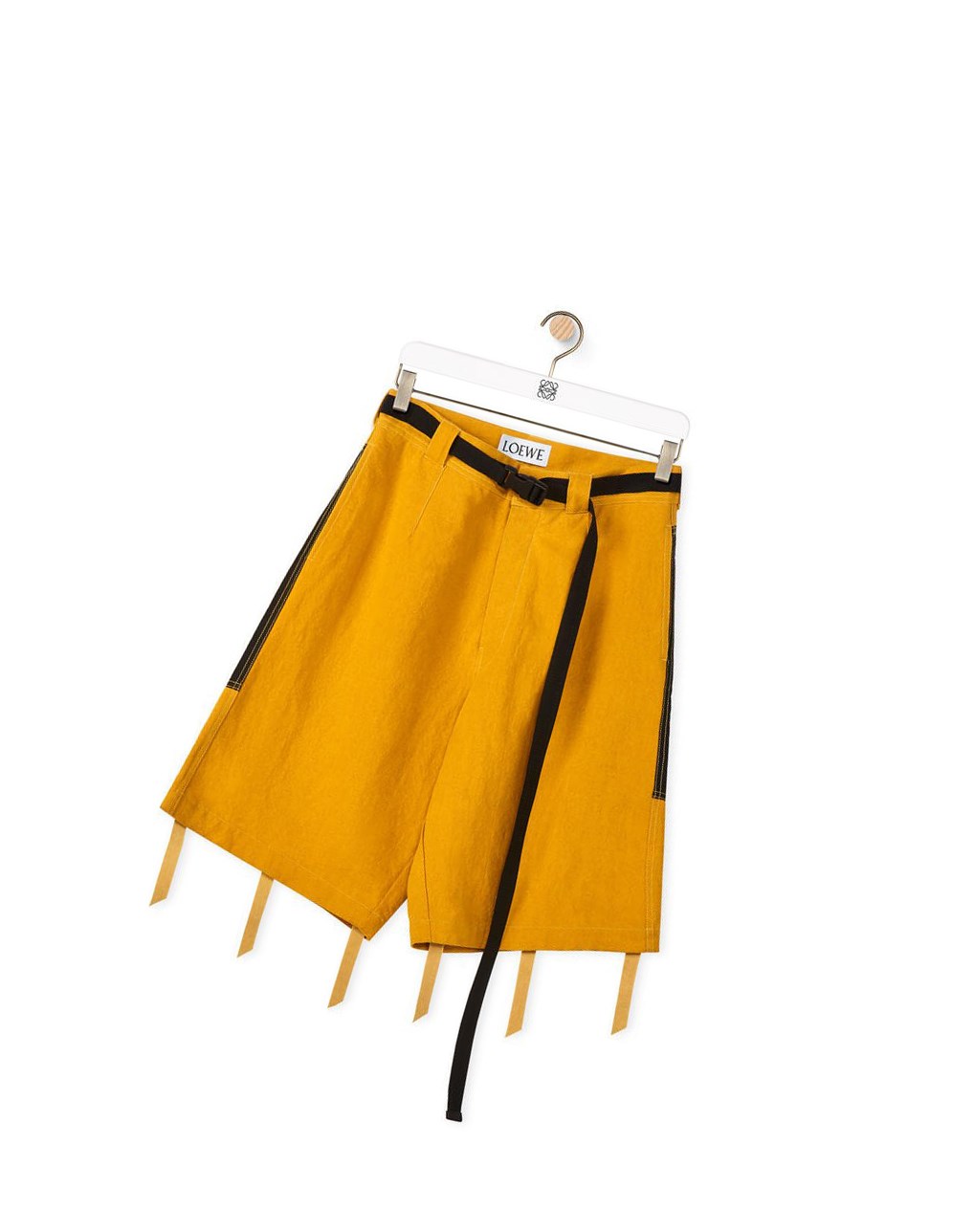 Loewe Bi-material bermuda shorts in cotton and linen Sunflower | VB3165074