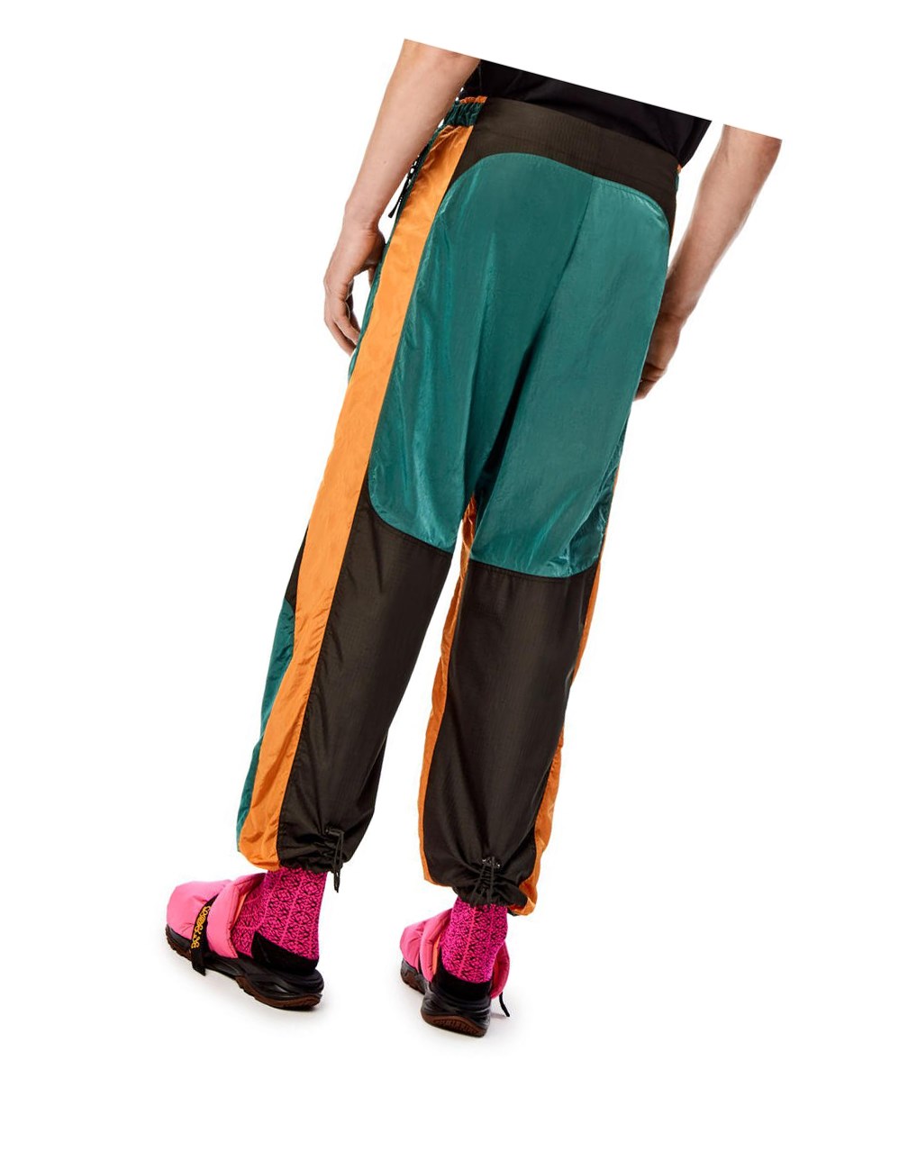 Loewe Drawstring panel trousers Forest Green / Orange | NS1259364