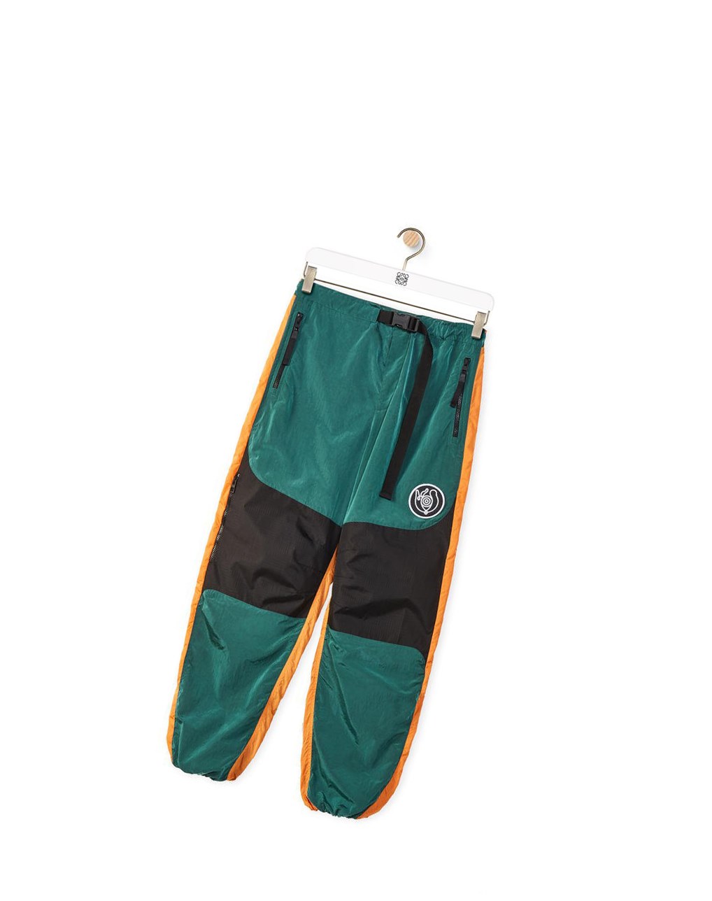 Loewe Drawstring panel trousers Forest Green / Orange | NS1259364