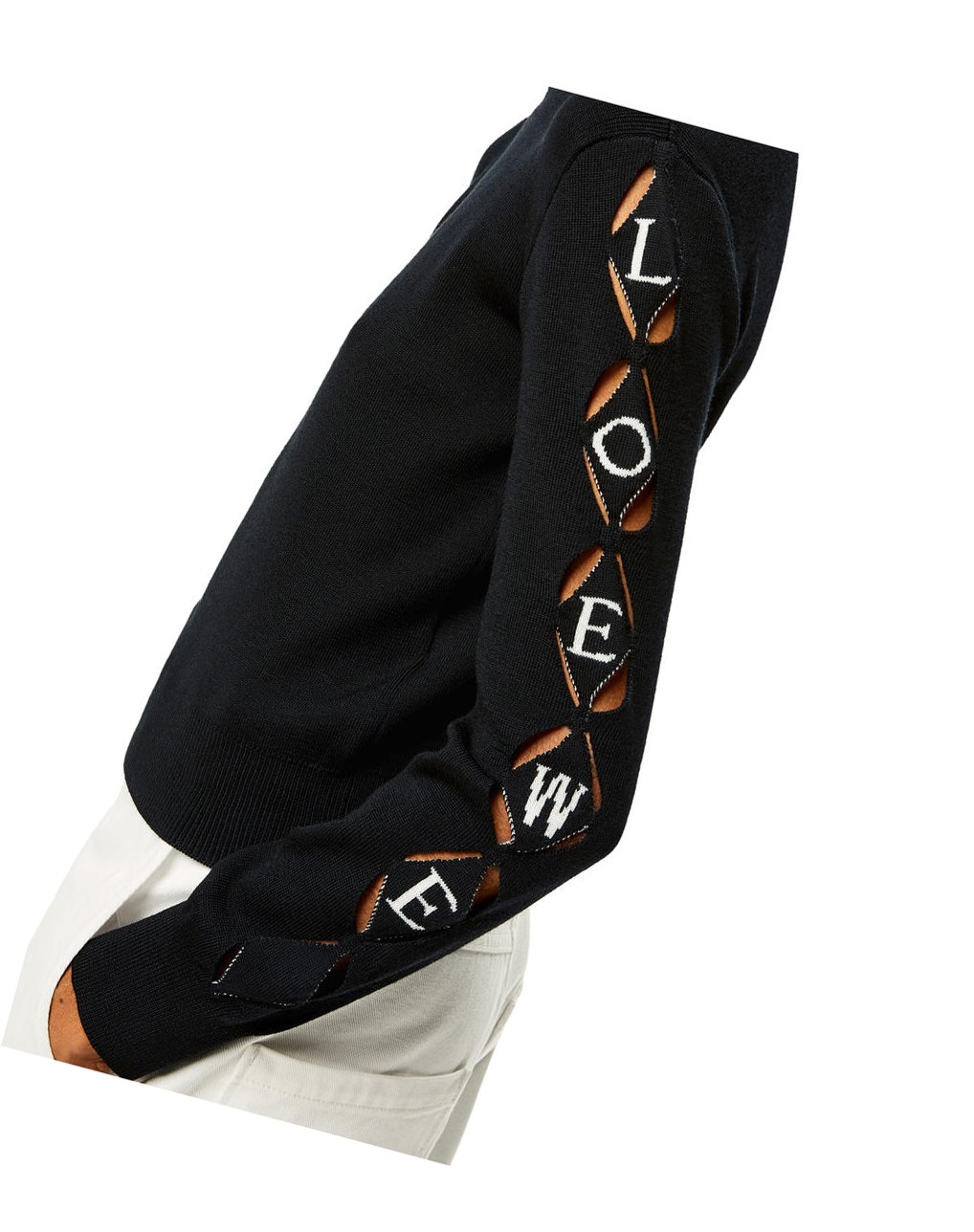 Loewe LOEWE cut-out sweater in wool Black | NP3186207