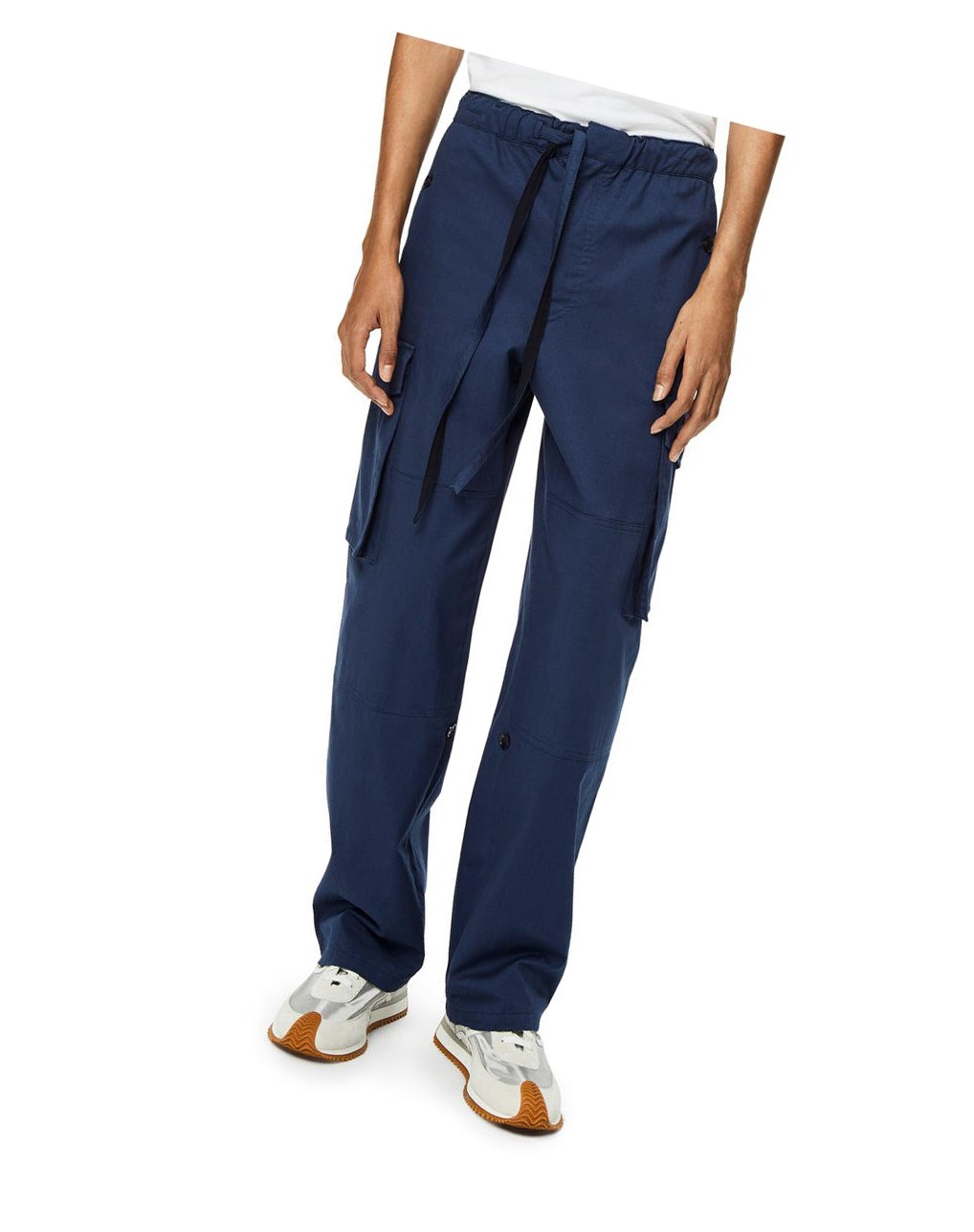 Loewe Multi pocket drawstring trousers in cotton Petroleum | XL9037461