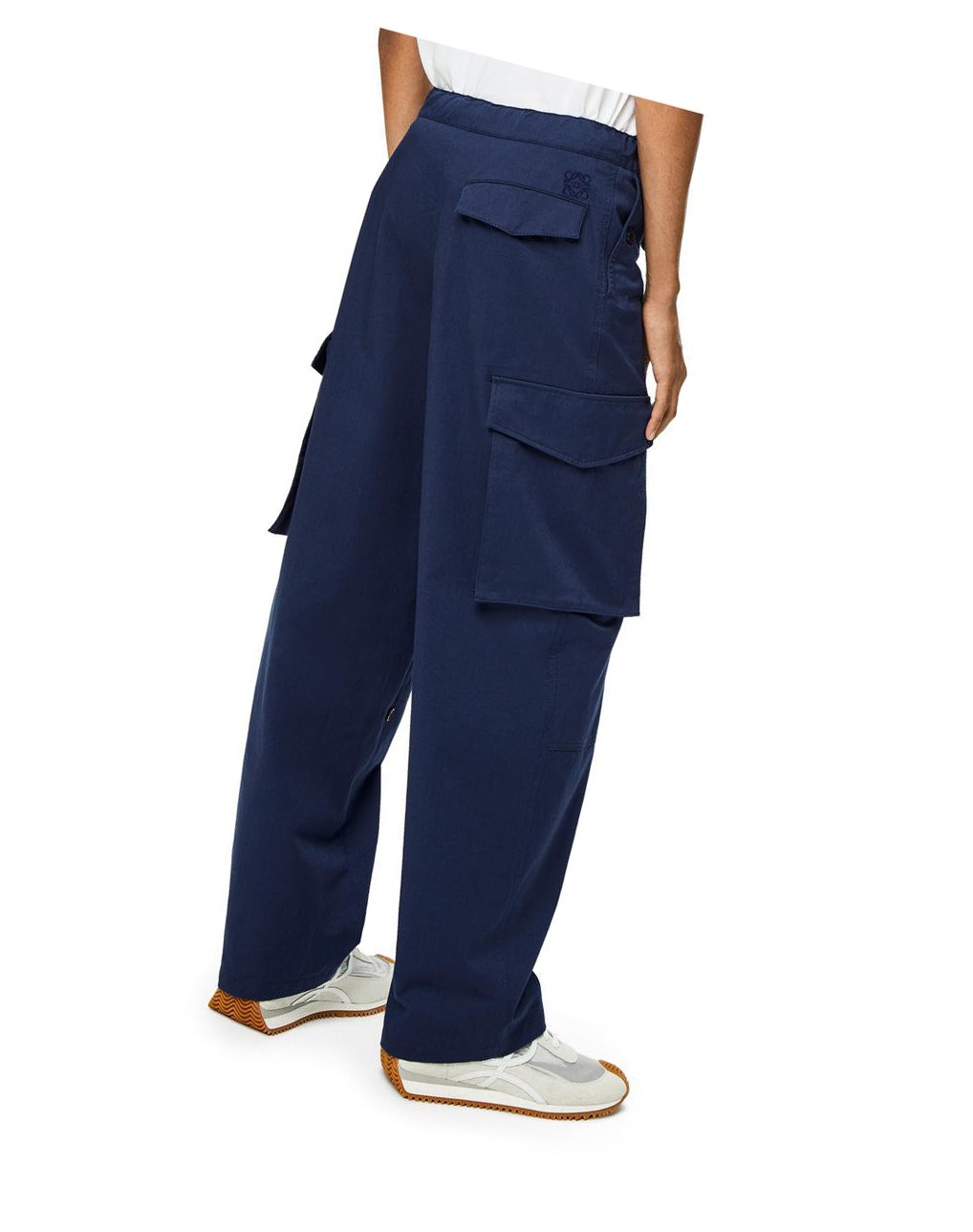 Loewe Multi pocket drawstring trousers in cotton Petroleum | XL9037461