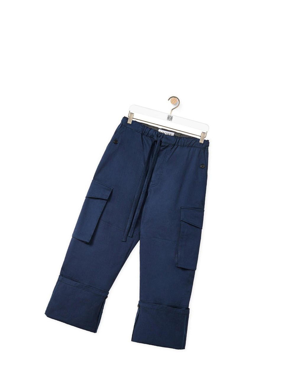 Loewe Multi pocket drawstring trousers in cotton Petroleum | XL9037461