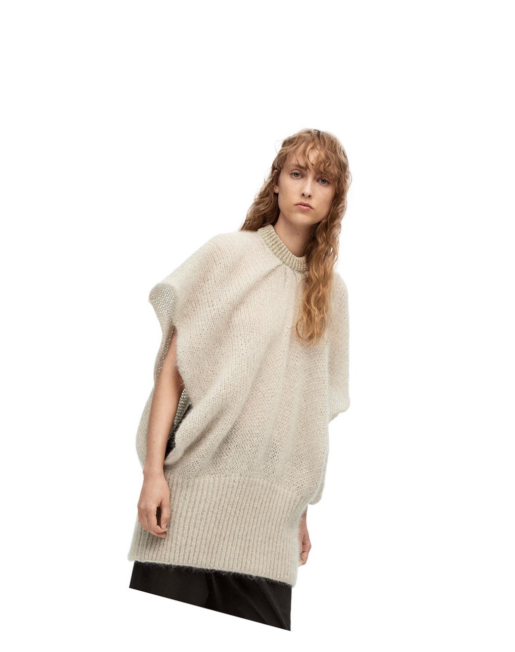 Loewe Oversize sweater in mohair Pearl Grey | YE9746158