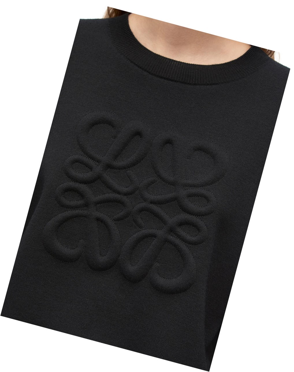 Loewe Short Anagram sweater in wool Black | MB4132608