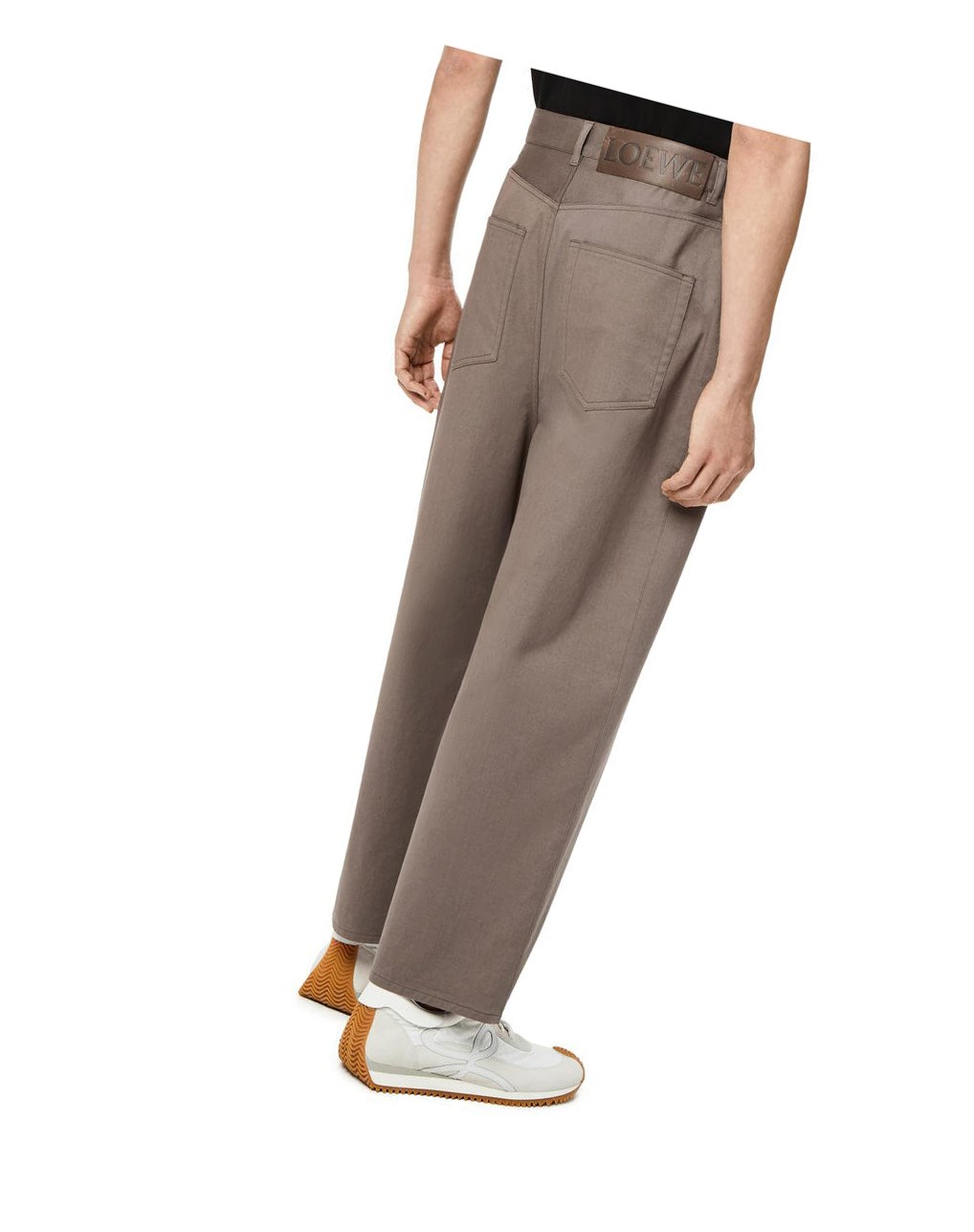 Loewe Single pleat trousers in cotton Iron | TN7685943