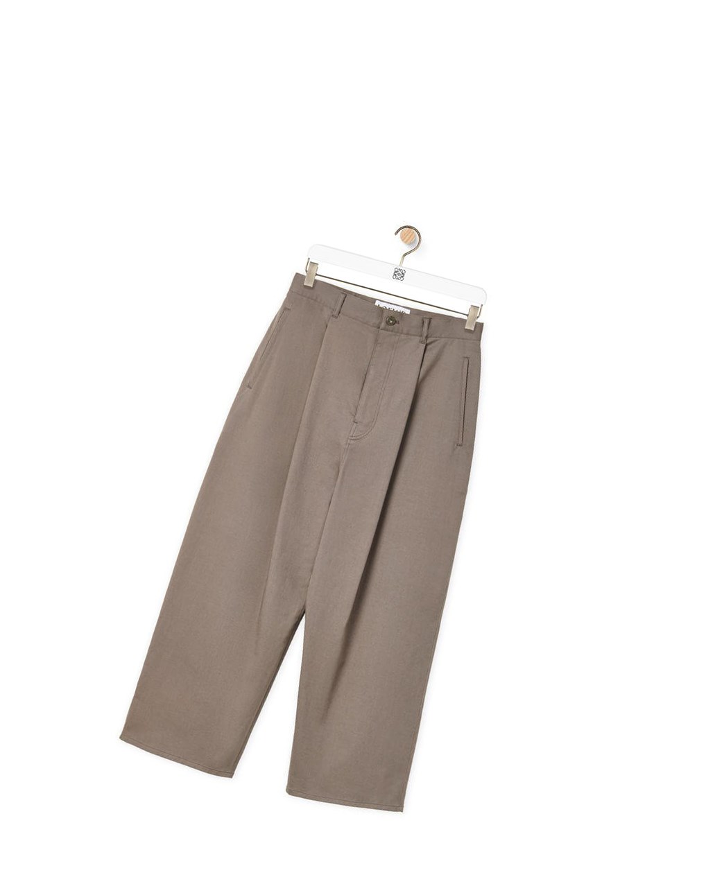 Loewe Single pleat trousers in cotton Iron | TN7685943