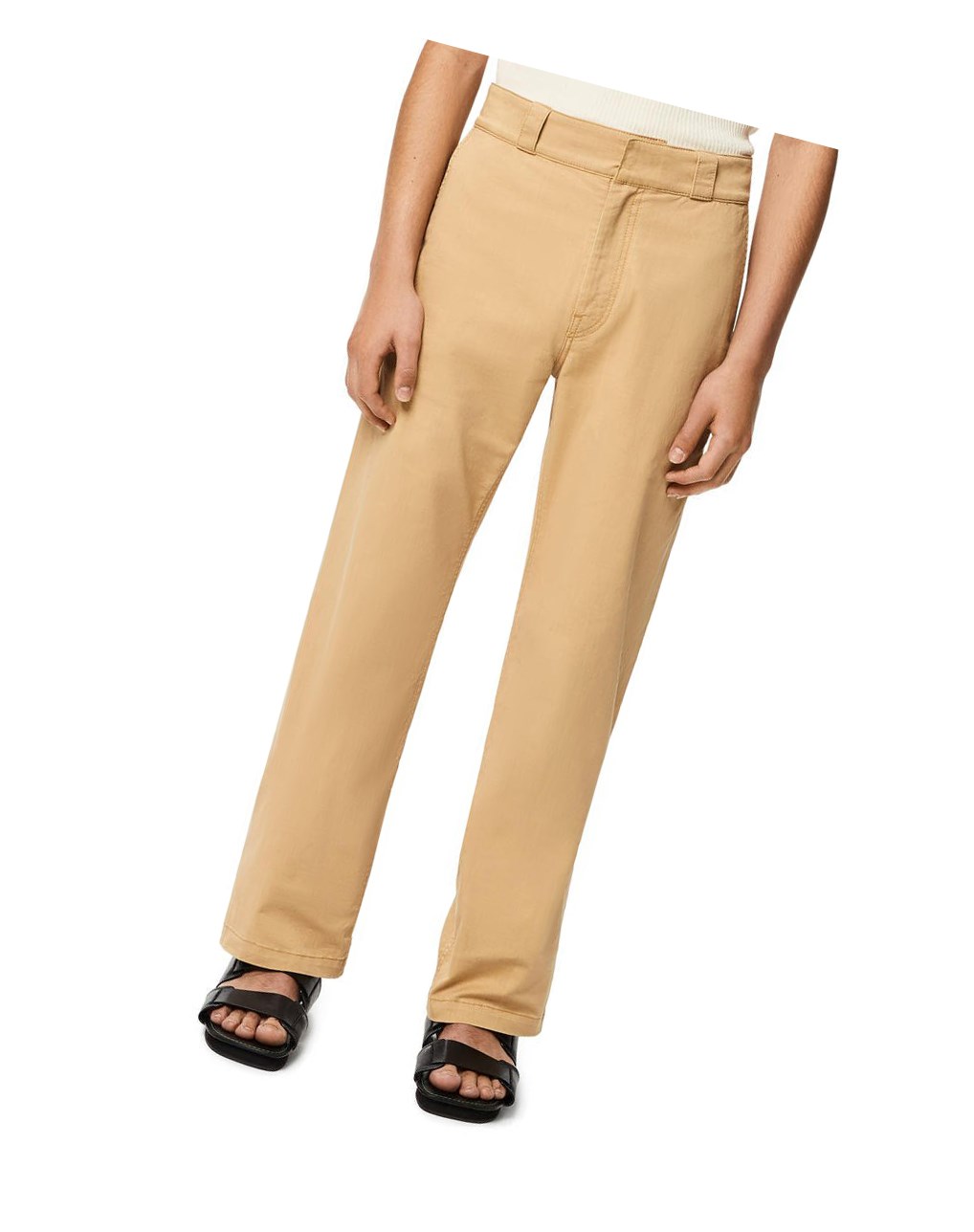 Loewe Straight leg trousers in cotton Kraft Beige | GF3148672