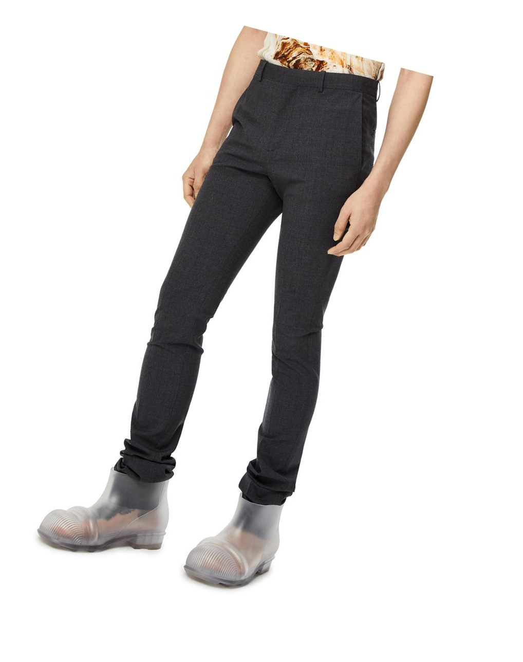 Loewe Tailored skinny trousers in wool Charcoal | AZ0671345