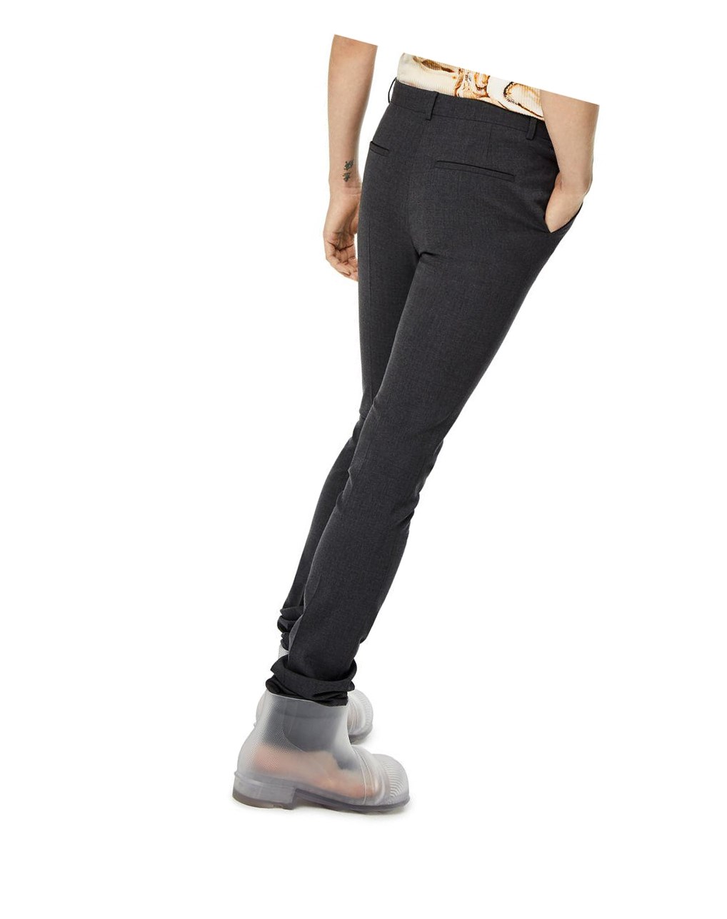 Loewe Tailored skinny trousers in wool Charcoal | AZ0671345