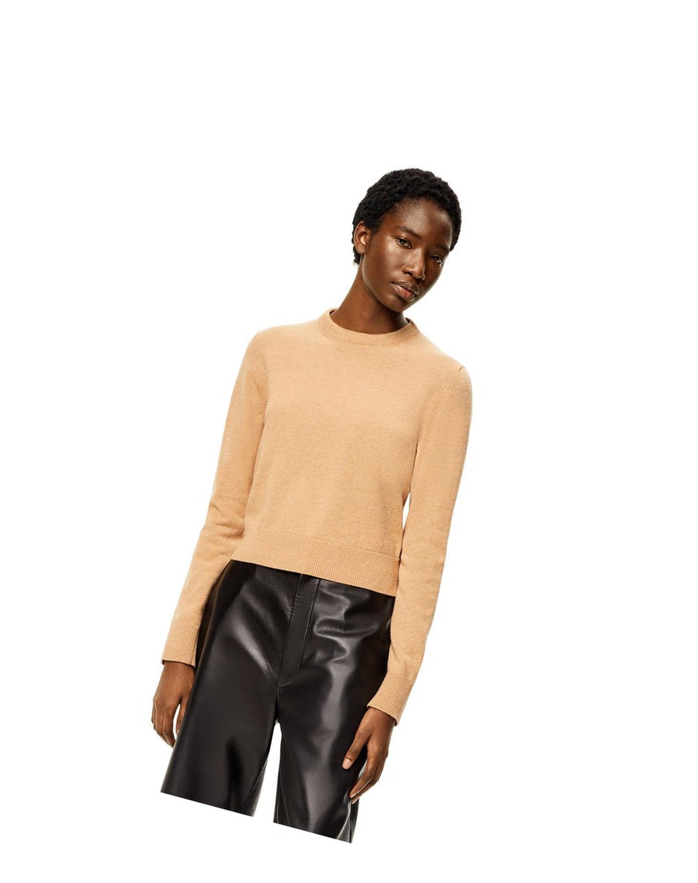 Loewe Twisted sweater in wool Camel | AK2567893