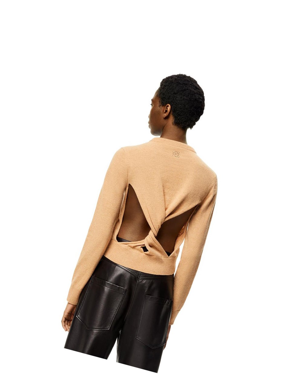 Loewe Twisted sweater in wool Camel | AK2567893