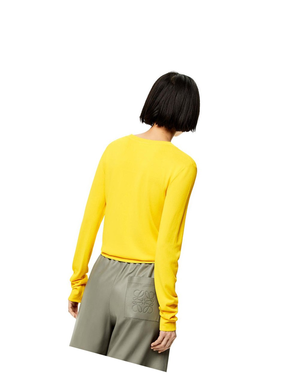 Loewe V-neck sweater in viscose Lemon | VM5238041