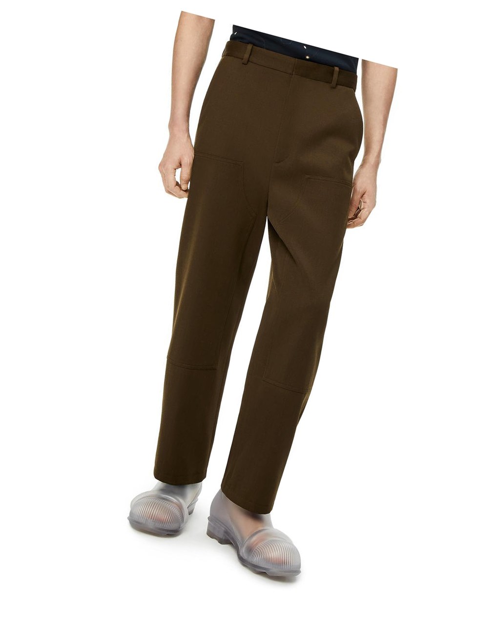 Loewe Workwear trousers in wool Dark Olive Green | ON6489723