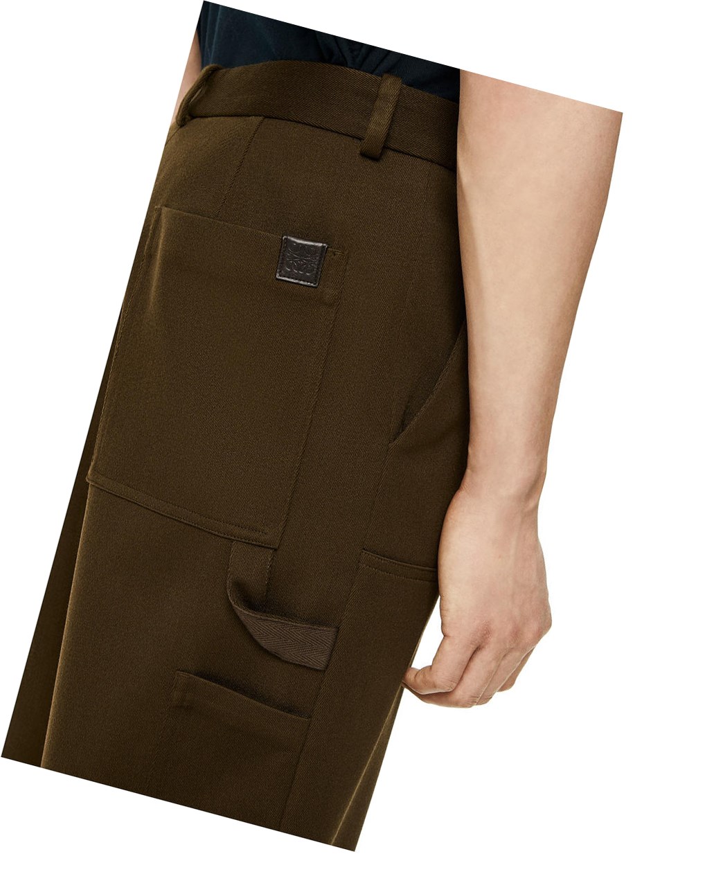 Loewe Workwear trousers in wool Dark Olive Green | ON6489723