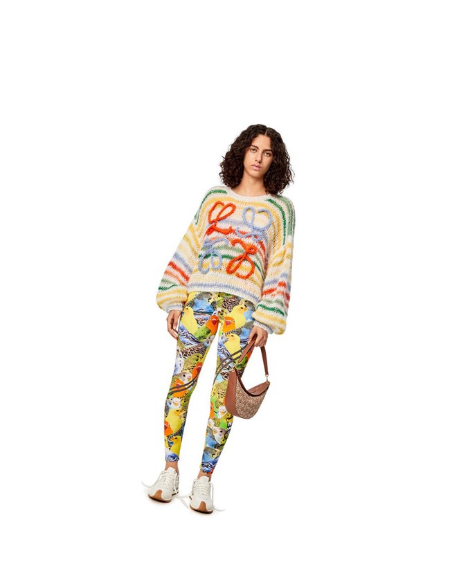 Loewe Stripe sweater in mohair White / Multicolor | QZ0918436